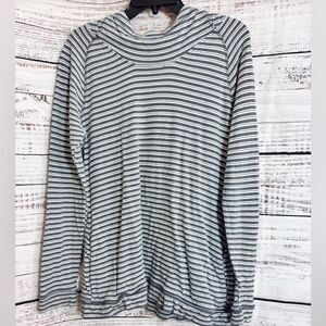 Toad&Co Sweatshirt Mens Size Medium Striped Organic Cotton Blend Hoodie Pullover